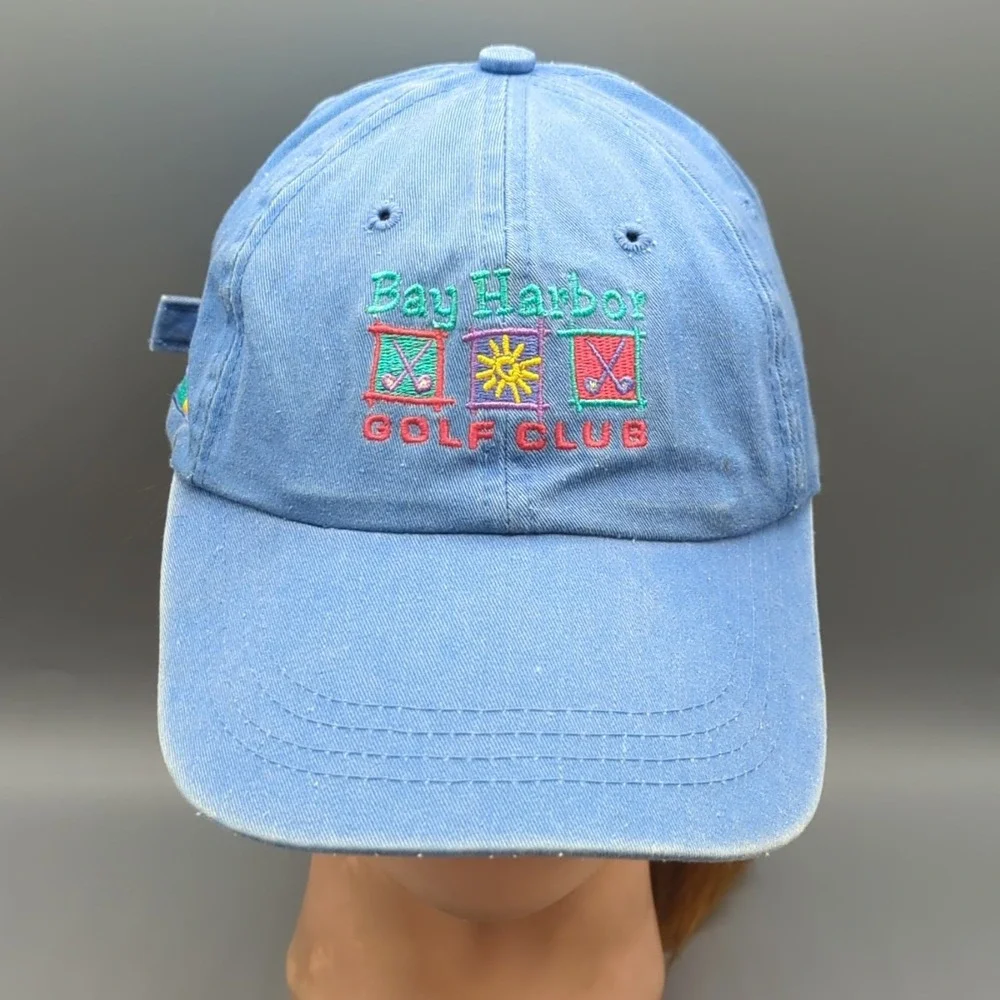 Bay Harbor Golf Club Hat Cap Blue Strapback Ahead One Size Adjustable